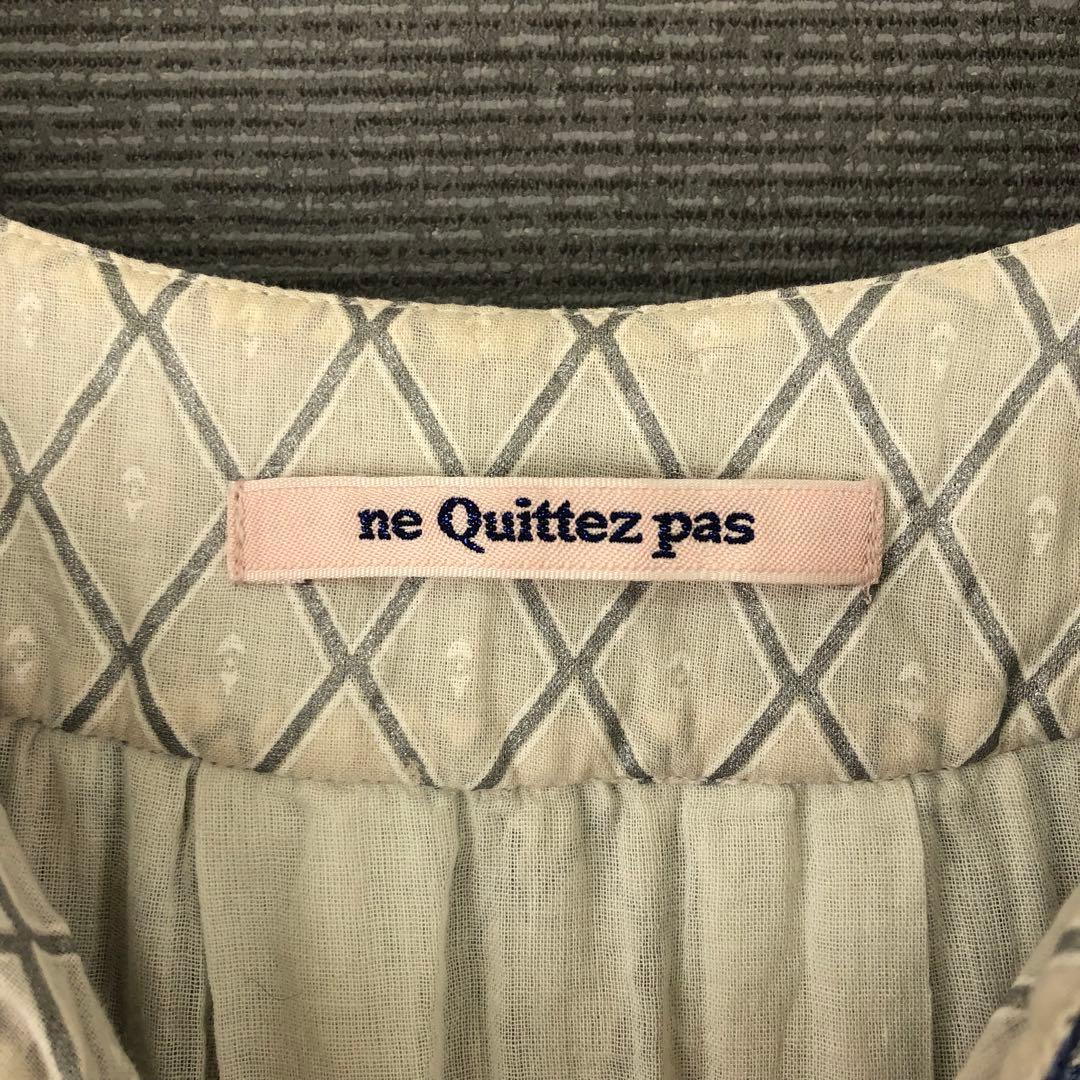 ヌキテパ DIA CHECK PRINT EMB DRESS M ECRU