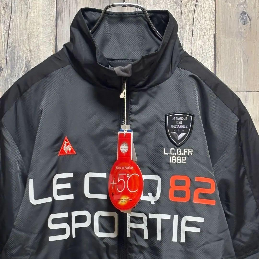 ルコックスポルティフ　ジャケット　中綿　ヒートナビ　撥水　ビックロゴ　ブラック