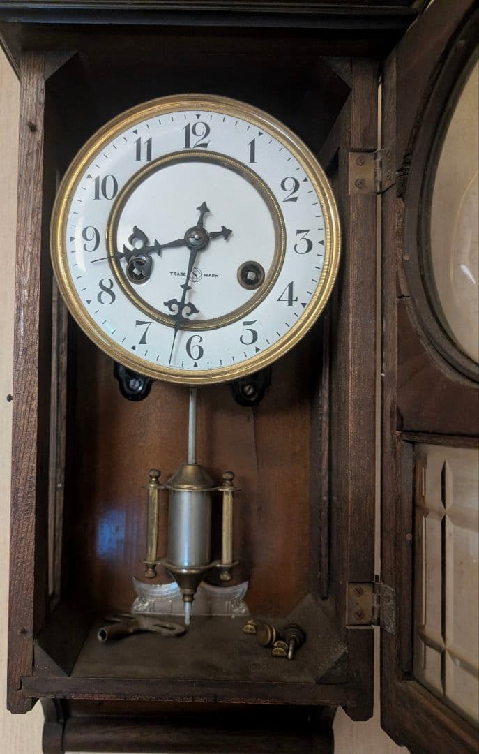 精工舎製柱時計 機械式 稼働品