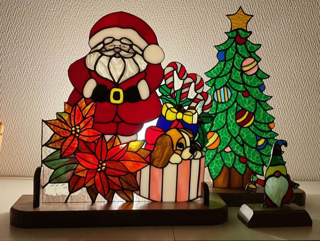ステンドグラスパネル　クリスマス①