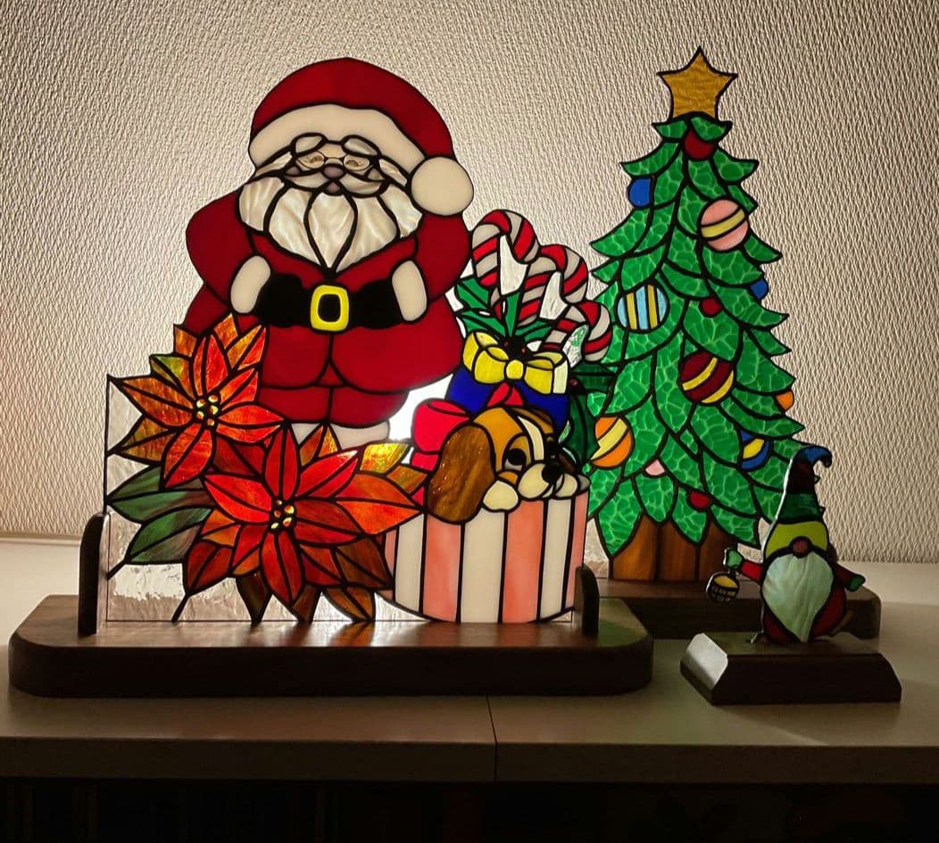 ステンドグラスパネル　クリスマス①