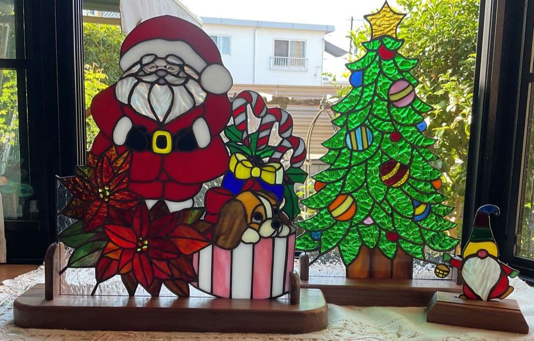 ステンドグラスパネル　クリスマス①