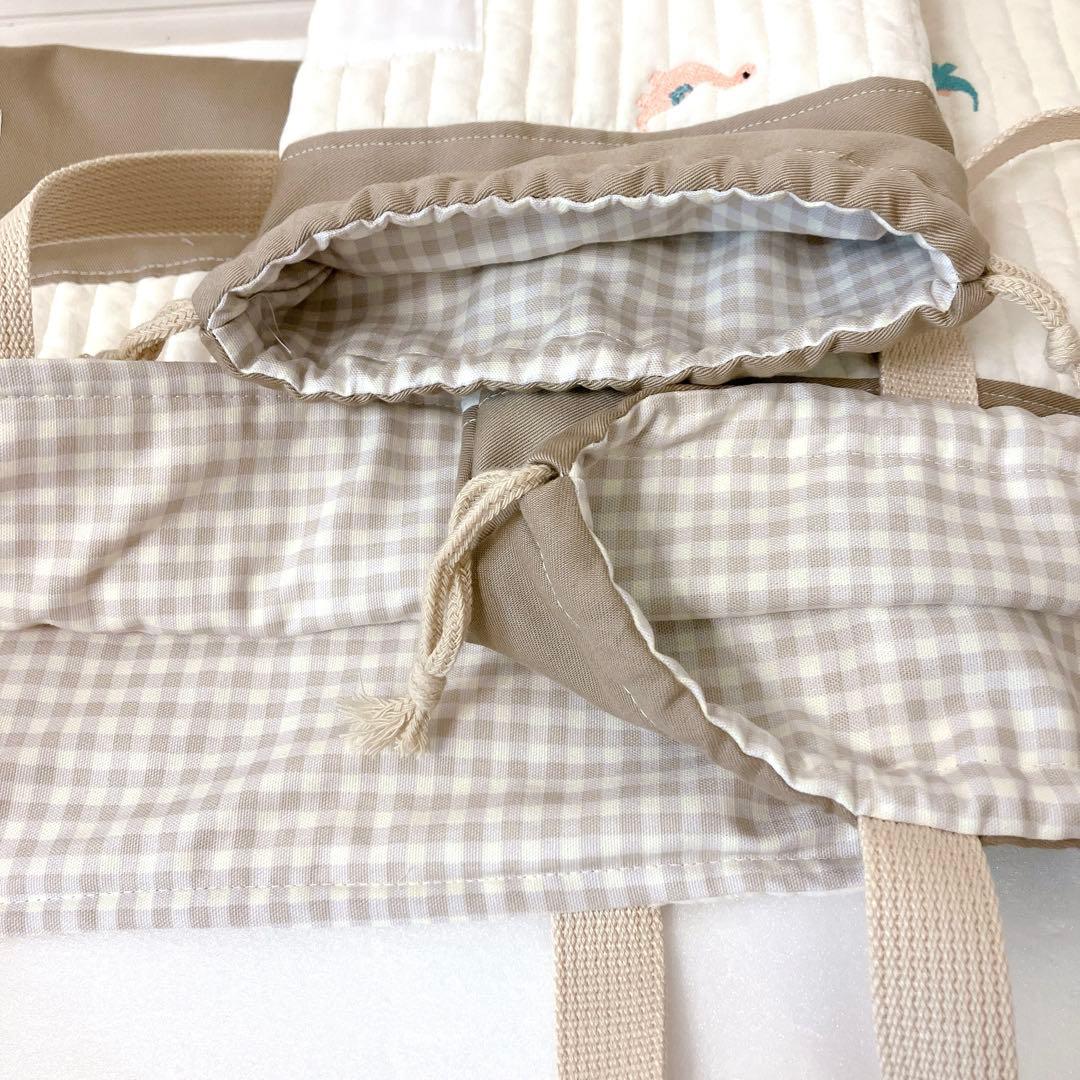 レッスンバッグ 上履き入れ　 体操服袋　ヌビ恐竜刺繍