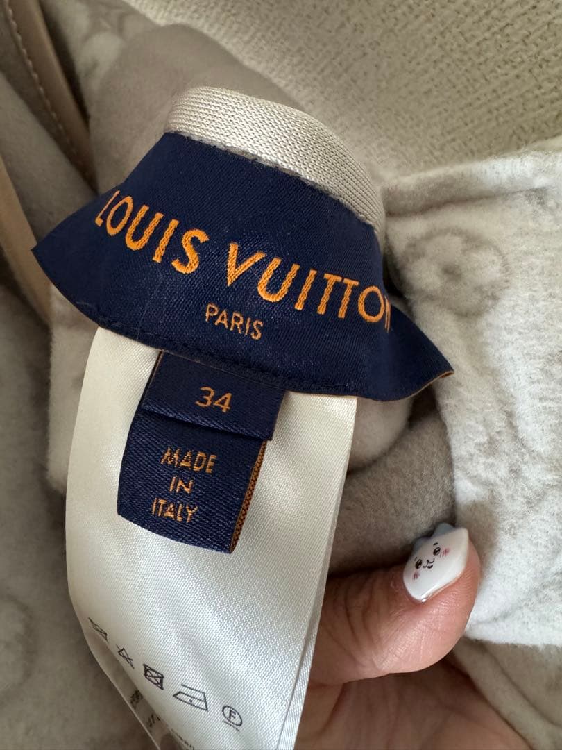 Louis Vuitton フード付きロングコート ベージュ　34