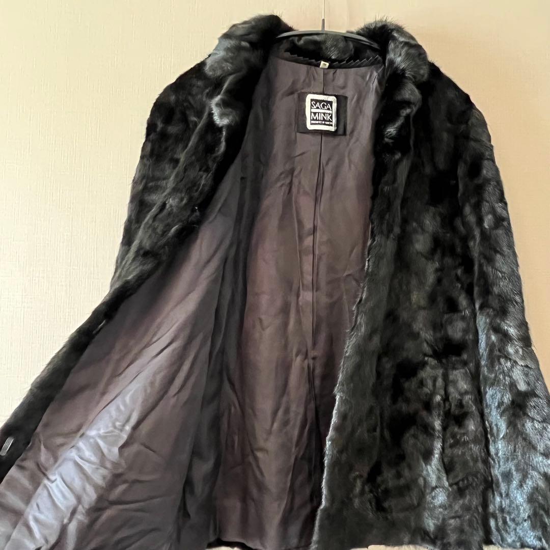 サガミンク　高級リアルミンクファーコート　ショート丈 黒 M 上質　毛皮　短丈
