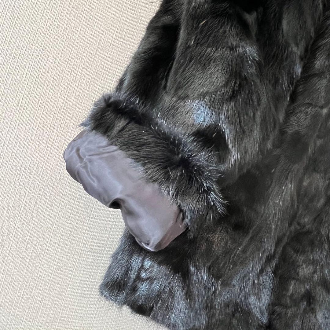 サガミンク　高級リアルミンクファーコート　ショート丈 黒 M 上質　毛皮　短丈