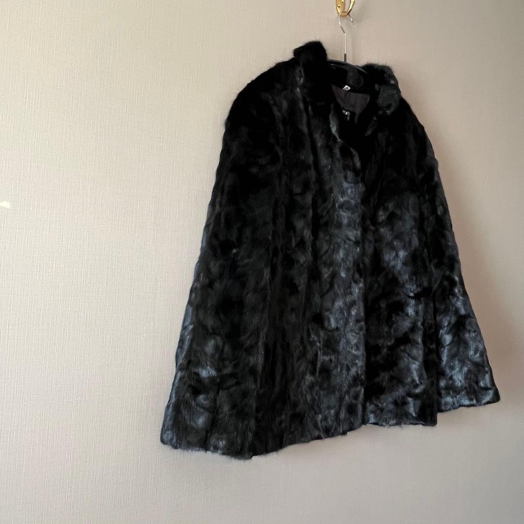 サガミンク　高級リアルミンクファーコート　ショート丈 黒 M 上質　毛皮　短丈
