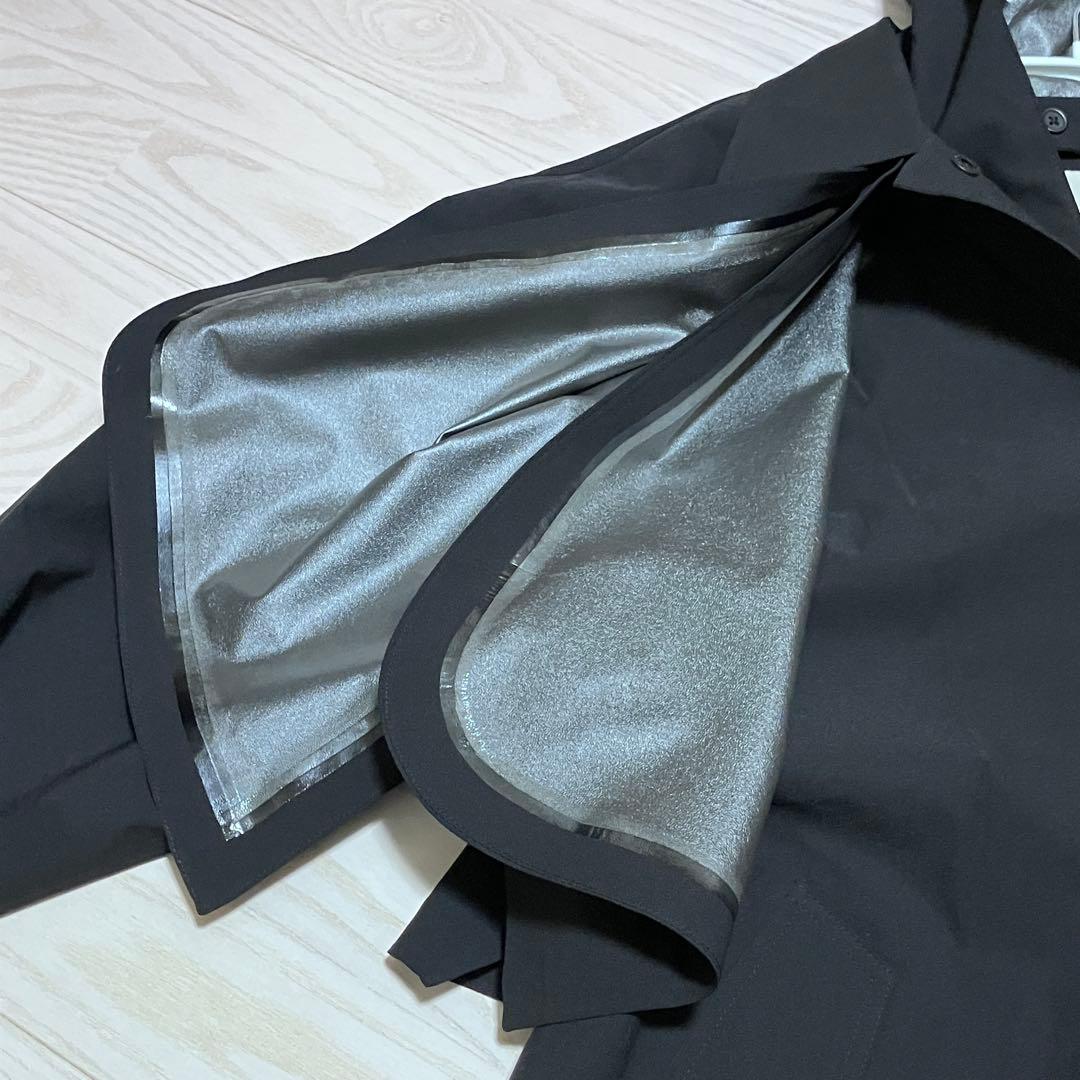 【タグ付】SOLOV トレンチコート　レインコート 黒　フーディ　ベルト　1