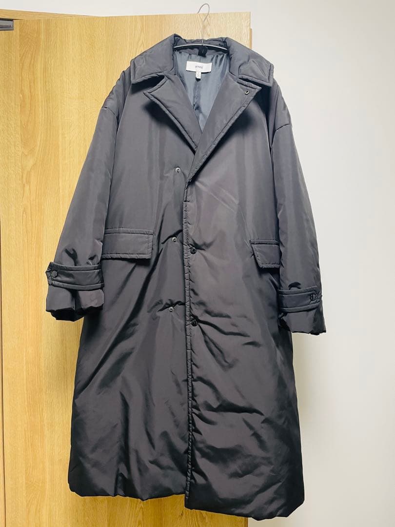 HYKE中綿ロングコート　ブラック