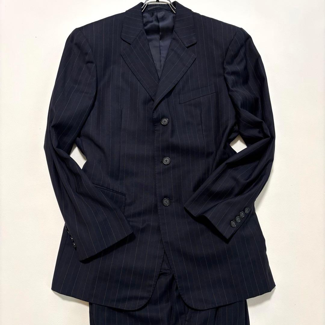 美品 エルメネジルドゼニア スーツ セットアップ Mサイズ相当 ネイビー