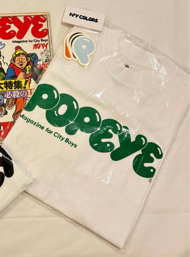 おまけ付POPEYE Logo T-Shirt / White × Green