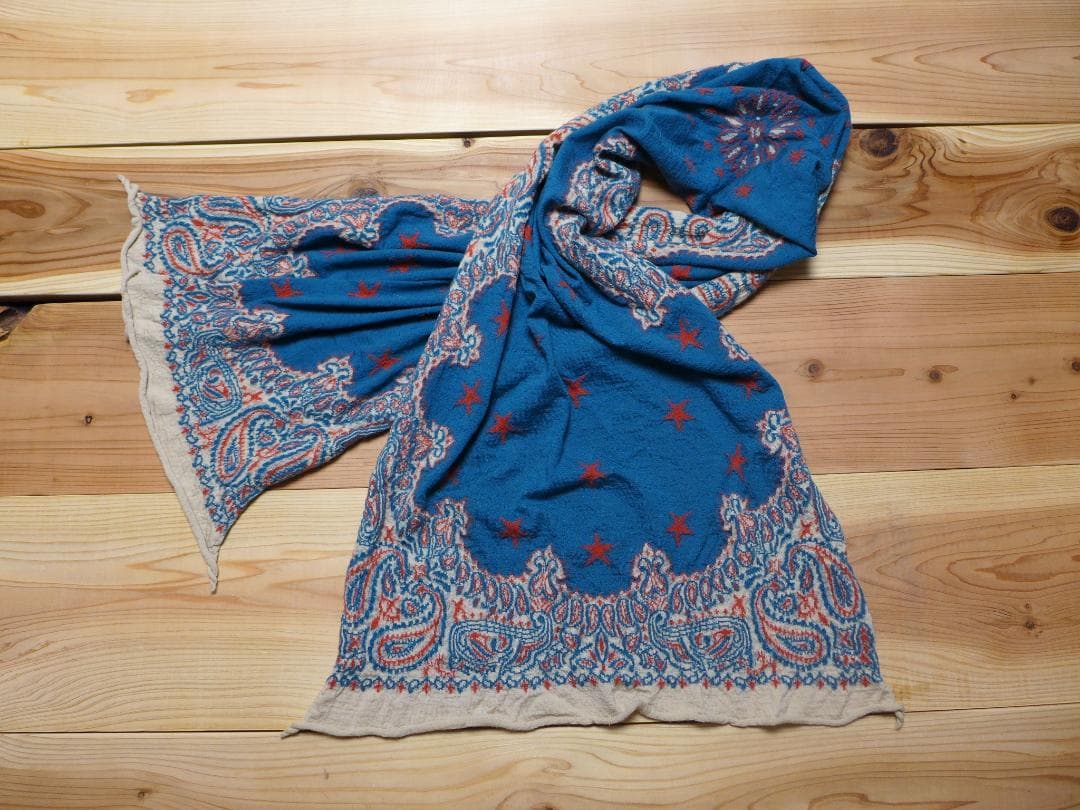 美品キャピタルKapital大判縮絨ストールoldjoeマフラー ワコマリア