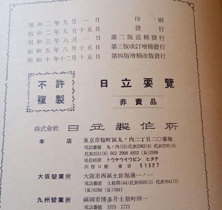 日立要覧　4版　日立製作所