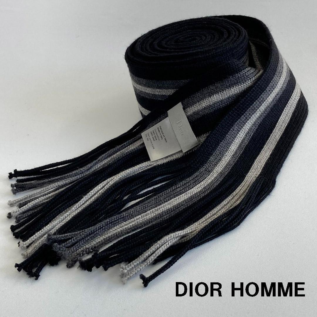 Dior Homme ディオールオム エディ期 スーパーロングストライプマフラー