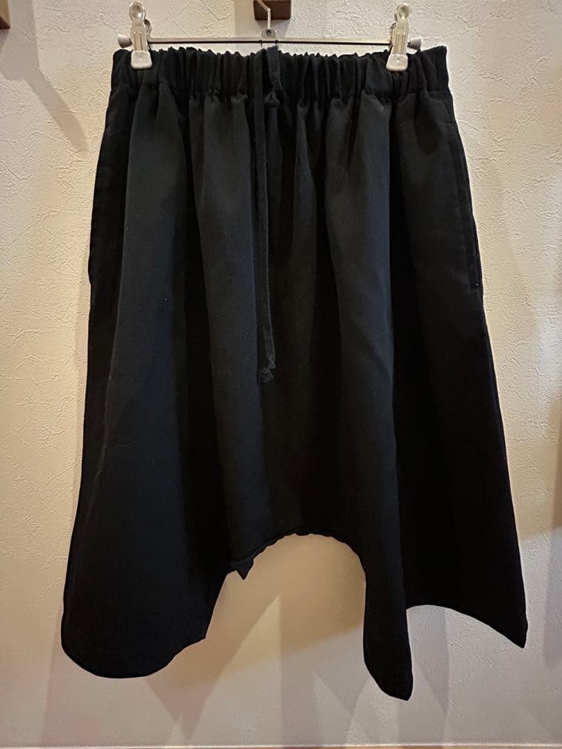 黒 サルエルパンツ ゴム入りウエスト