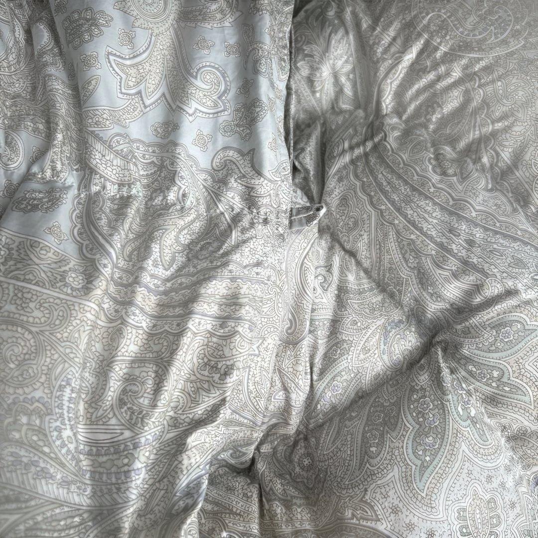 ペイズリー柄 高級羽毛掛け布団 150x210cm カバー付き