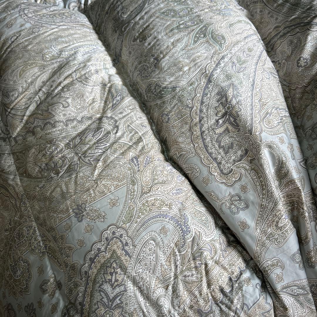 ペイズリー柄 高級羽毛掛け布団 150x210cm カバー付き