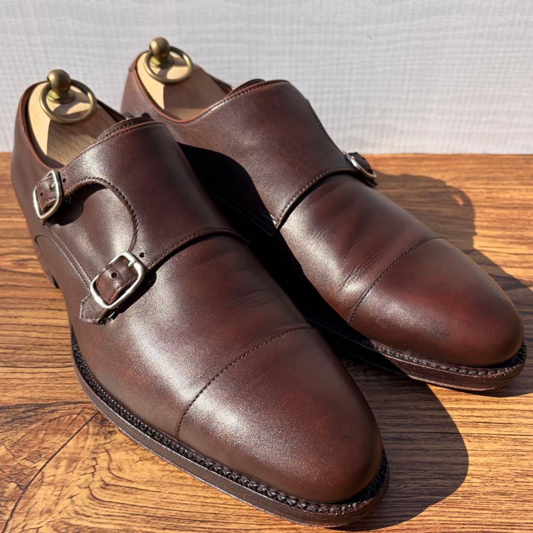 ジャランスリウァヤ ダブルモンクストラップ 27.5cm ブラウン 革靴