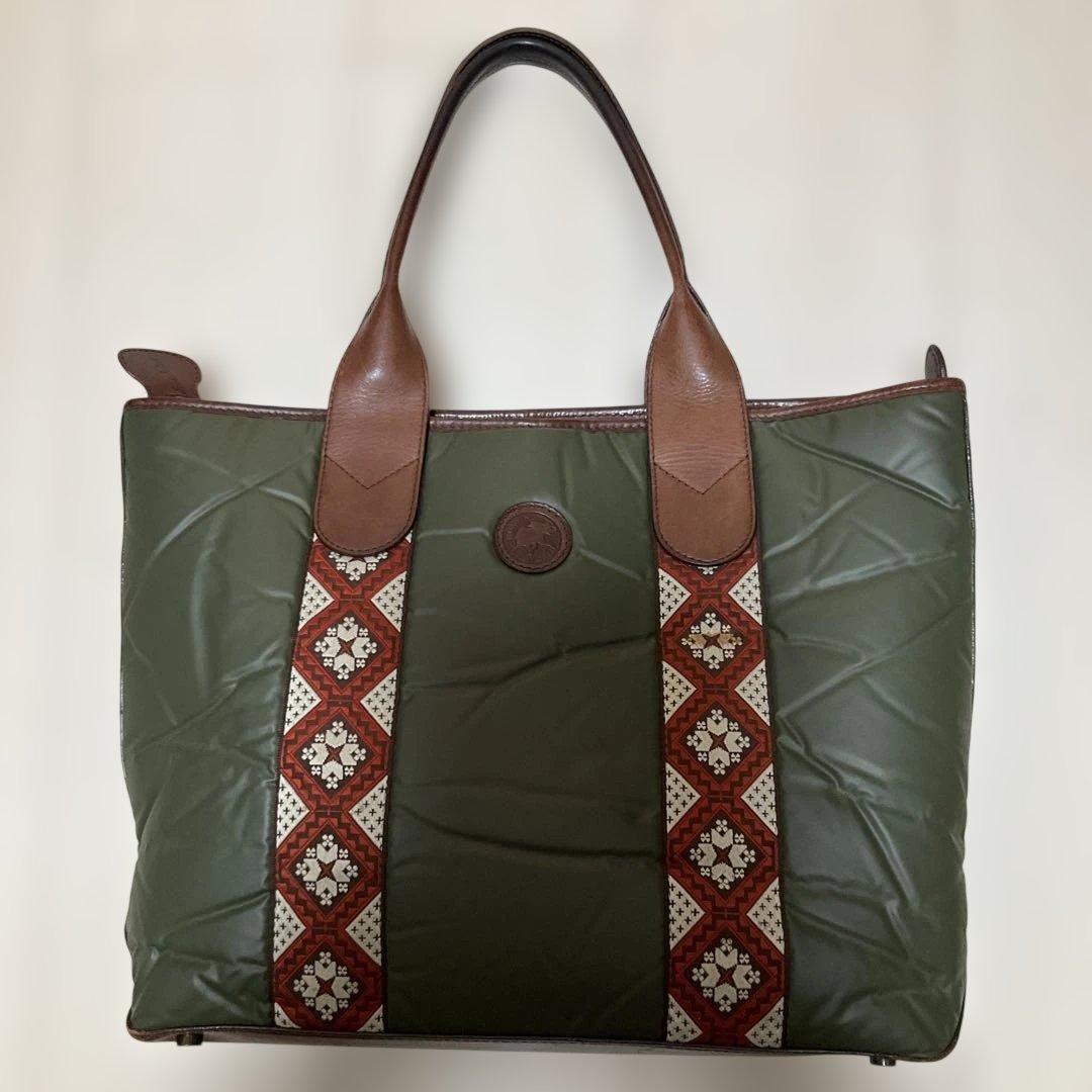 オリーブグリーン キルティングトートバッグ