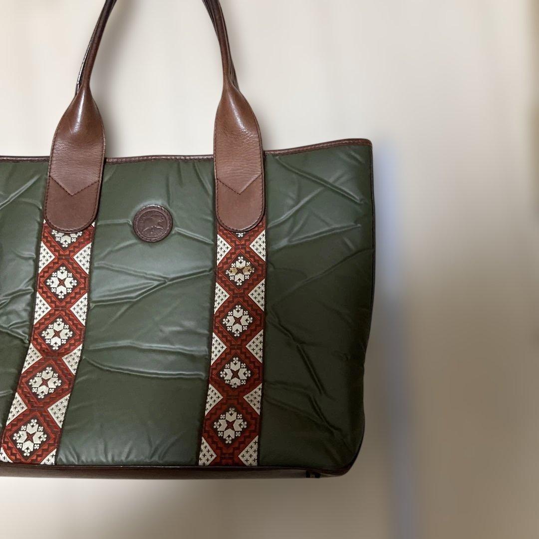 オリーブグリーン キルティングトートバッグ