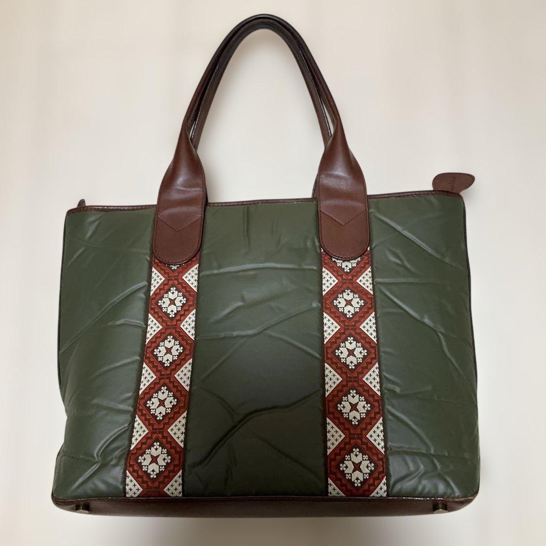 オリーブグリーン キルティングトートバッグ