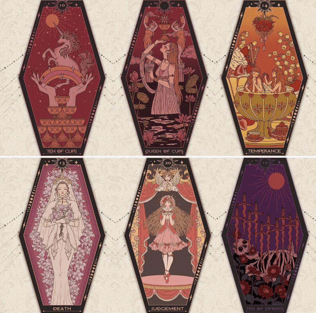 【正規品タロットカード】レア形状✨棺のような六角形✨夢想のビンテージタロット