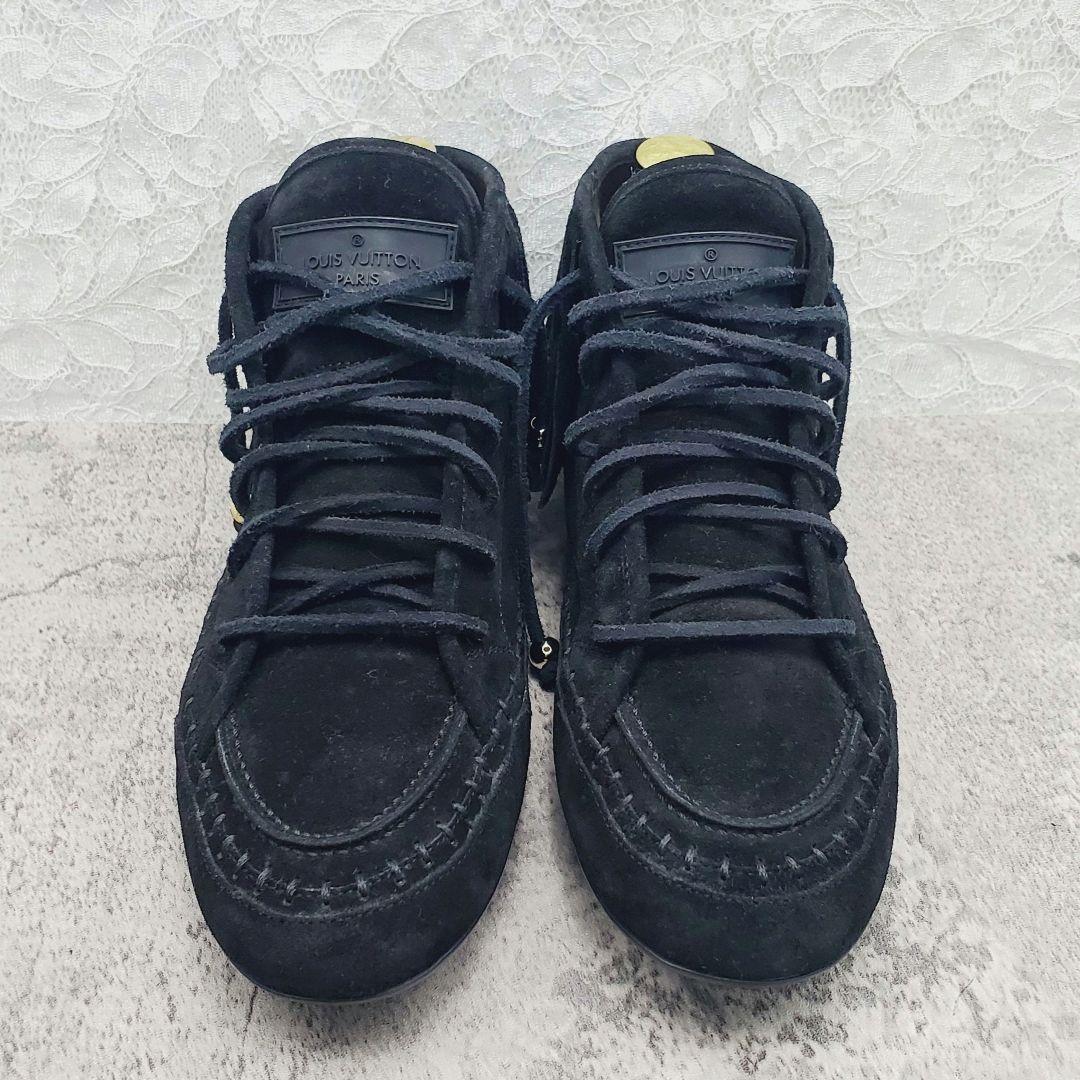 ルイヴィトン✨フリンジ モカシン スニーカー 37.5 黒 スエード イタリア製