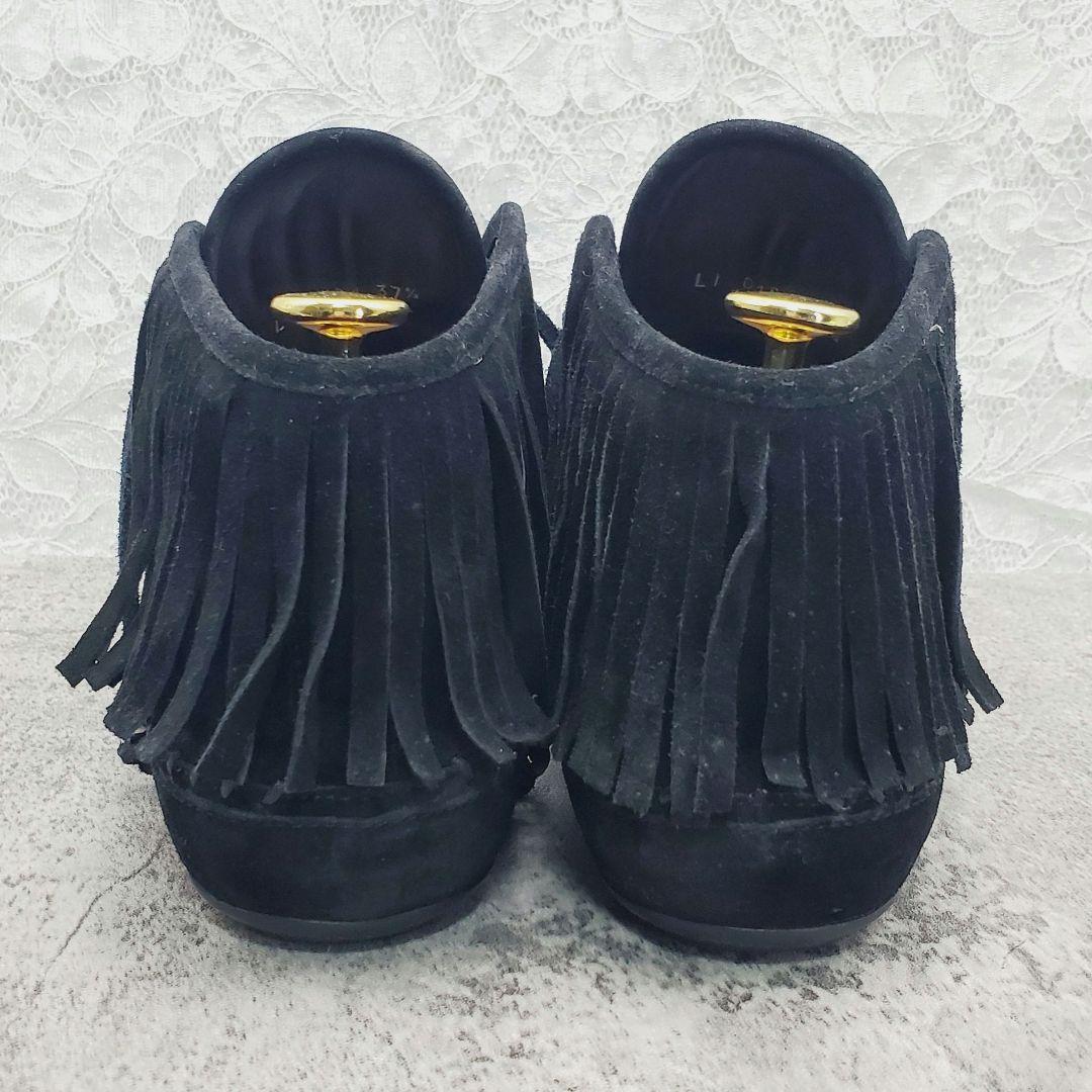 ルイヴィトン✨フリンジ モカシン スニーカー 37.5 黒 スエード イタリア製