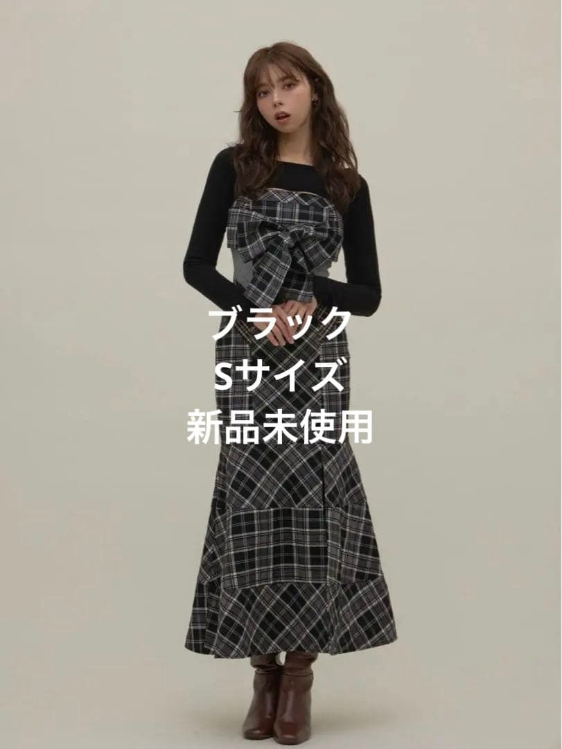 ANDMARY Juni check dress ブラック Sサイズ