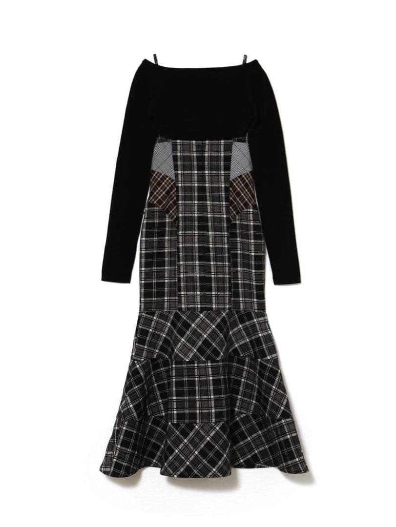 ANDMARY Juni check dress ブラック Sサイズ