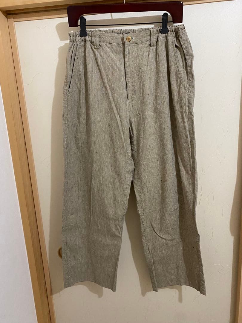 Issey Miyake Men シワベージュ ストライプスーツセット 夏用