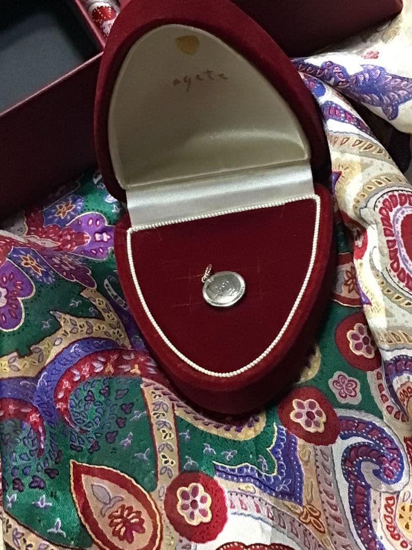 アガット　ペンダントトップ　チャーム　シルバー　Ｋ10 ダイヤ0.06カラット