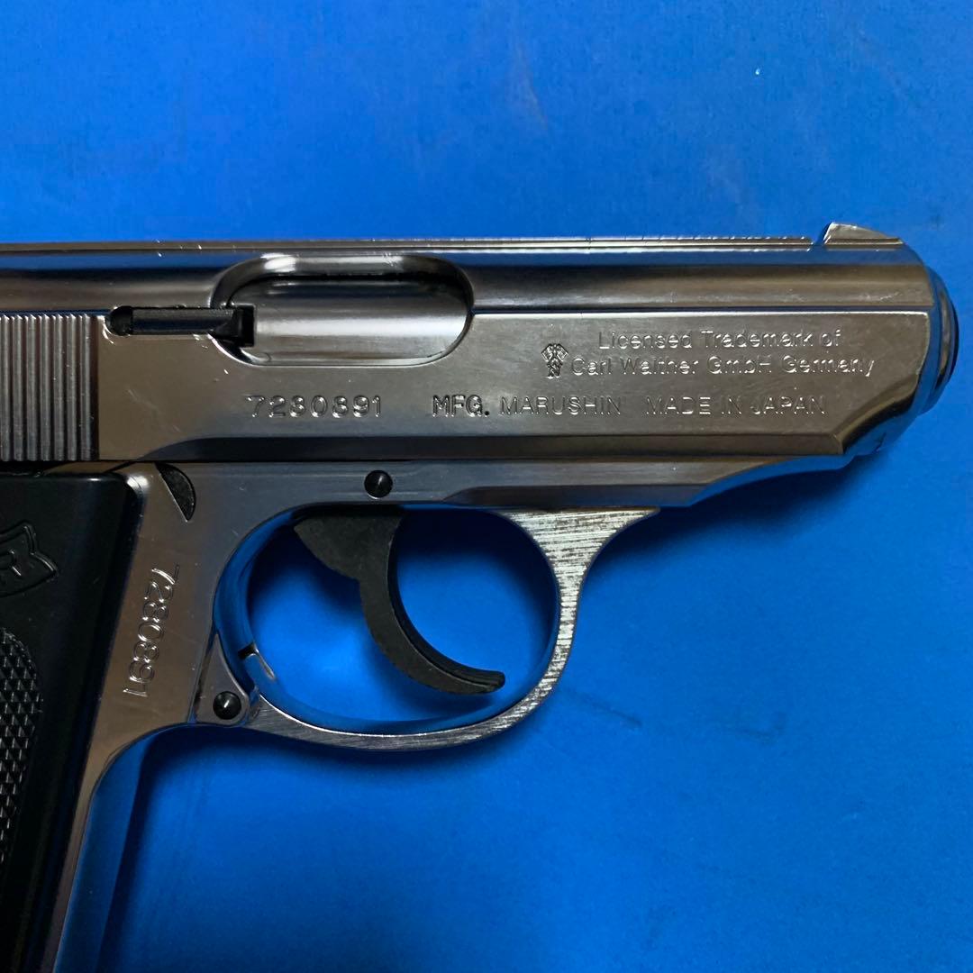 ⭕️美品★マルシン ワルサーPPK シルバー樹脂製 STGA規格 未発火モデルガン