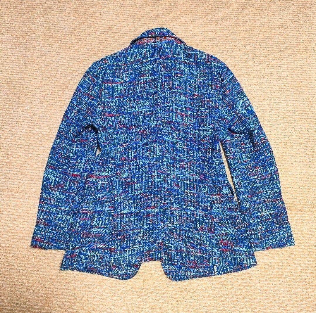希少 極美品 エトロ ツイード 金ボタン ジャケット M ネックレス付