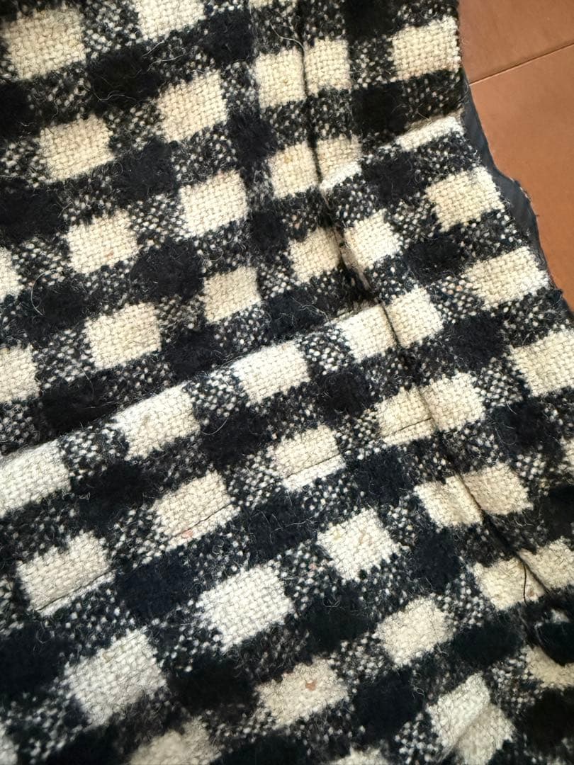 チェック柄ハイウエストワイドパンツ