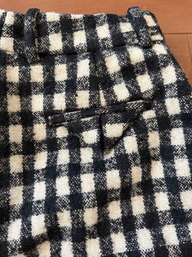 チェック柄ハイウエストワイドパンツ