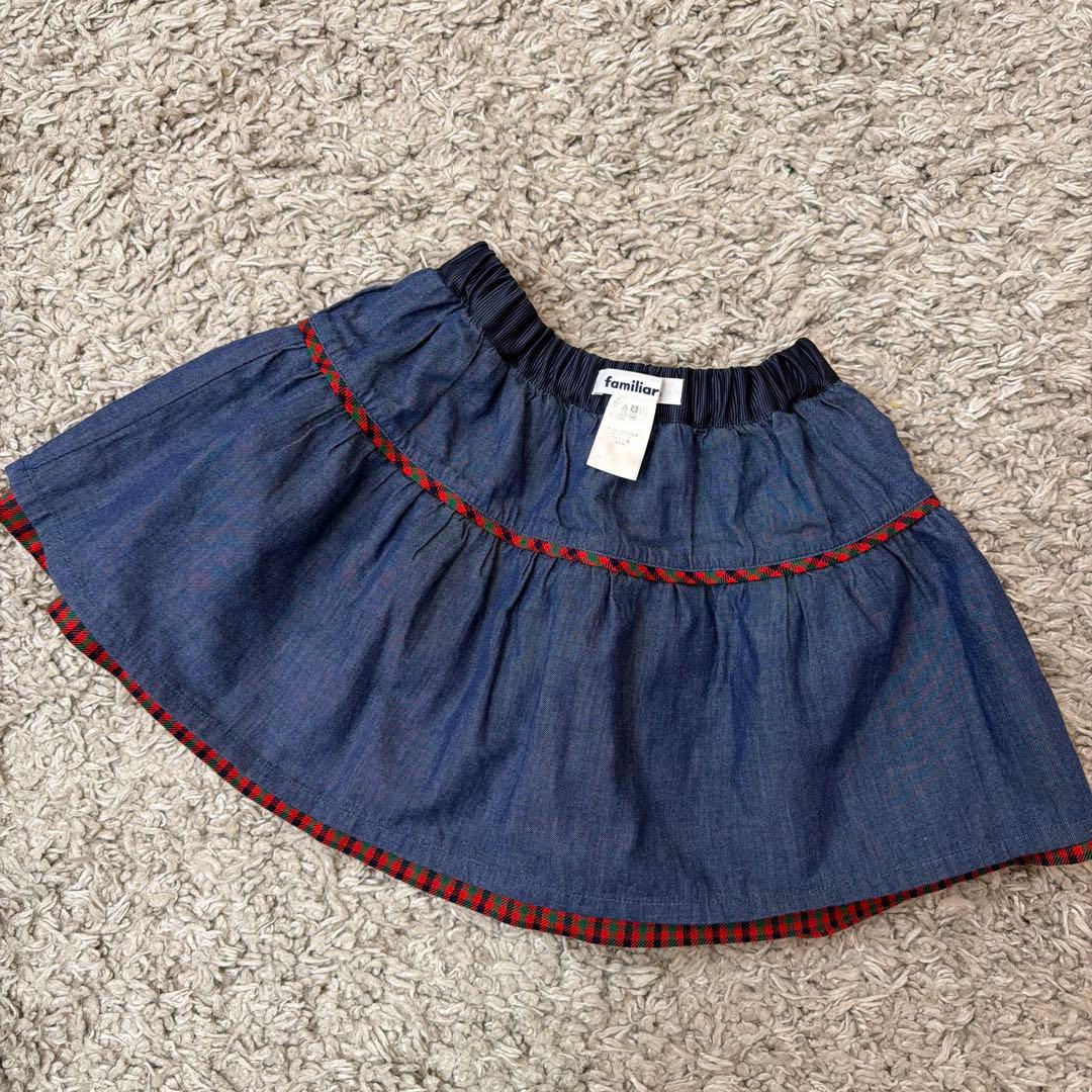 familiar 110cm トレーナーとリバーシブルスカートのセット