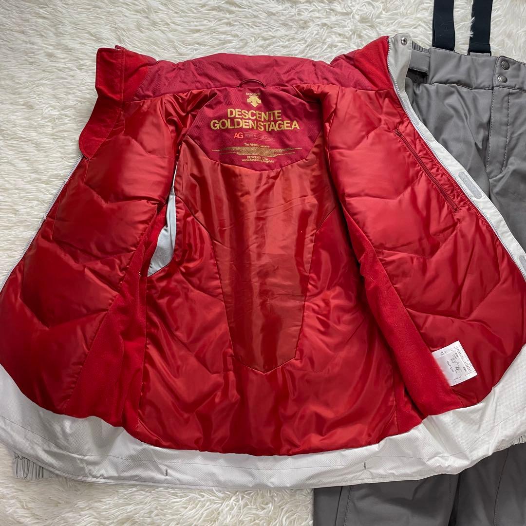 お洒落✨デサント スキーウェア 上下 セットアップ メンズ XL グレー 赤
