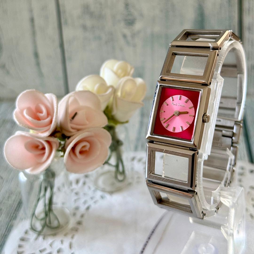 【希少.】Paul Smith ポールスミス 腕時計 スクエア レッド調