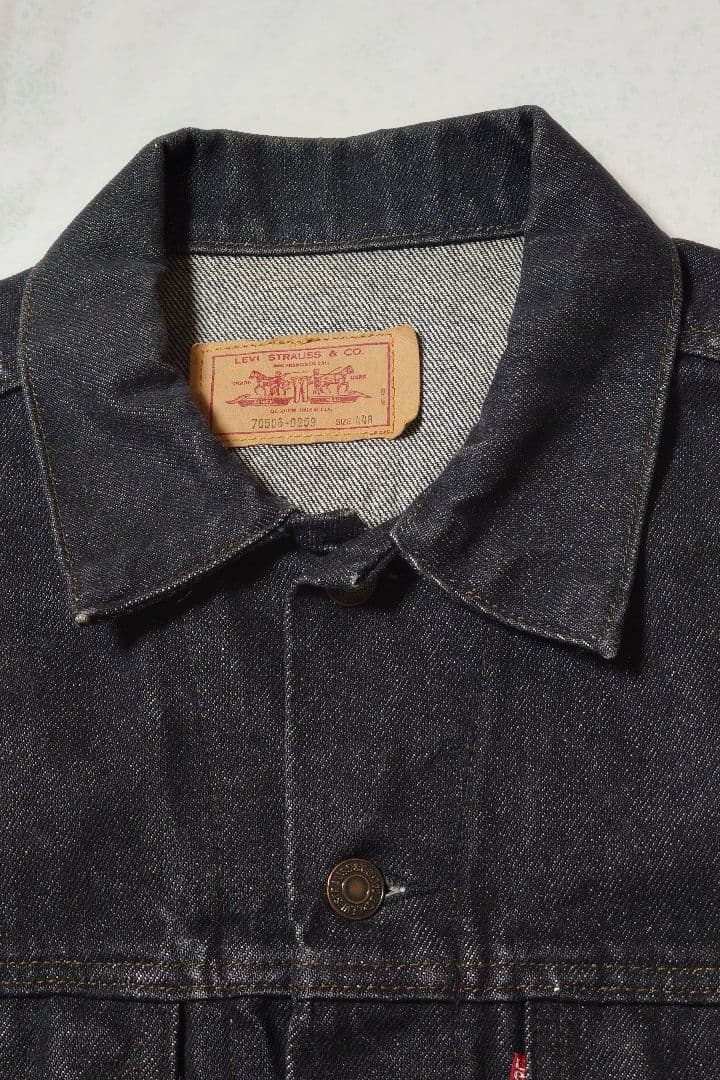 極美品　80s USA製 先染めブラック　リーバイス　70506 44R