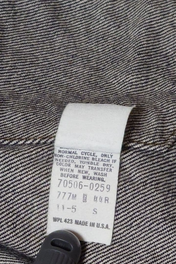極美品　80s USA製 先染めブラック　リーバイス　70506 44R