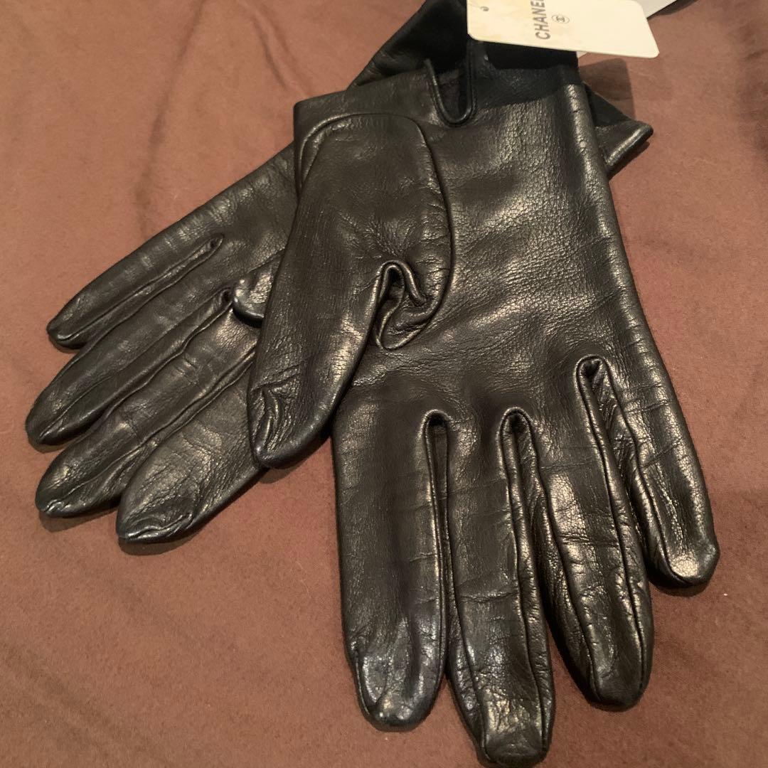 【未使用】CHANEL黒レザーグローブ