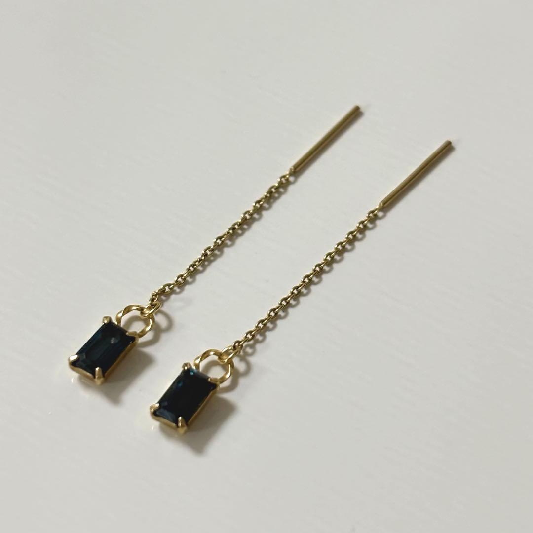 festaria チェーンピアス K10 フェスタリア　青石 バゲットカット