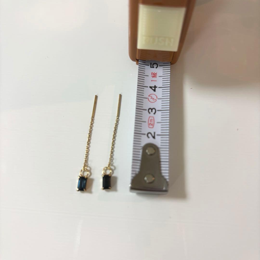 festaria チェーンピアス K10 フェスタリア　青石 バゲットカット