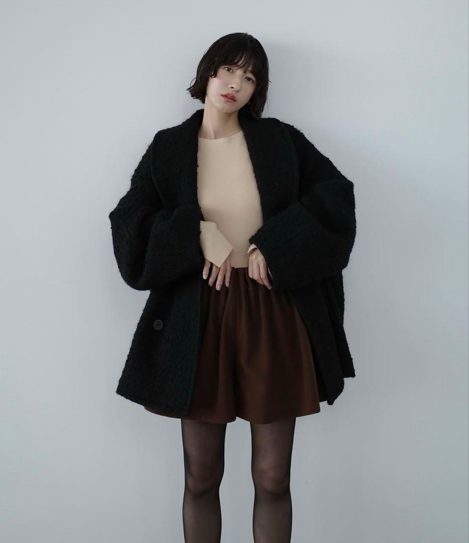 CLANE LOW WAIST TUCK SHORT PANTS ブラウン 1