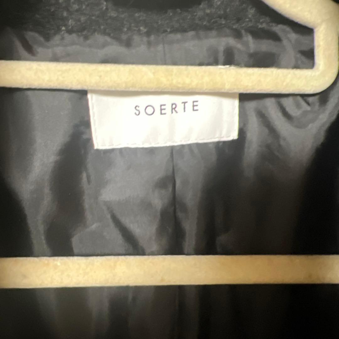 soerte ウールブレンドシャギーオーバーコート