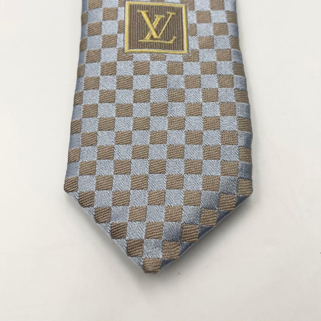 【美品】LOUIS VUITTON ダミエ柄 ネクタイシルク100% フォーマル