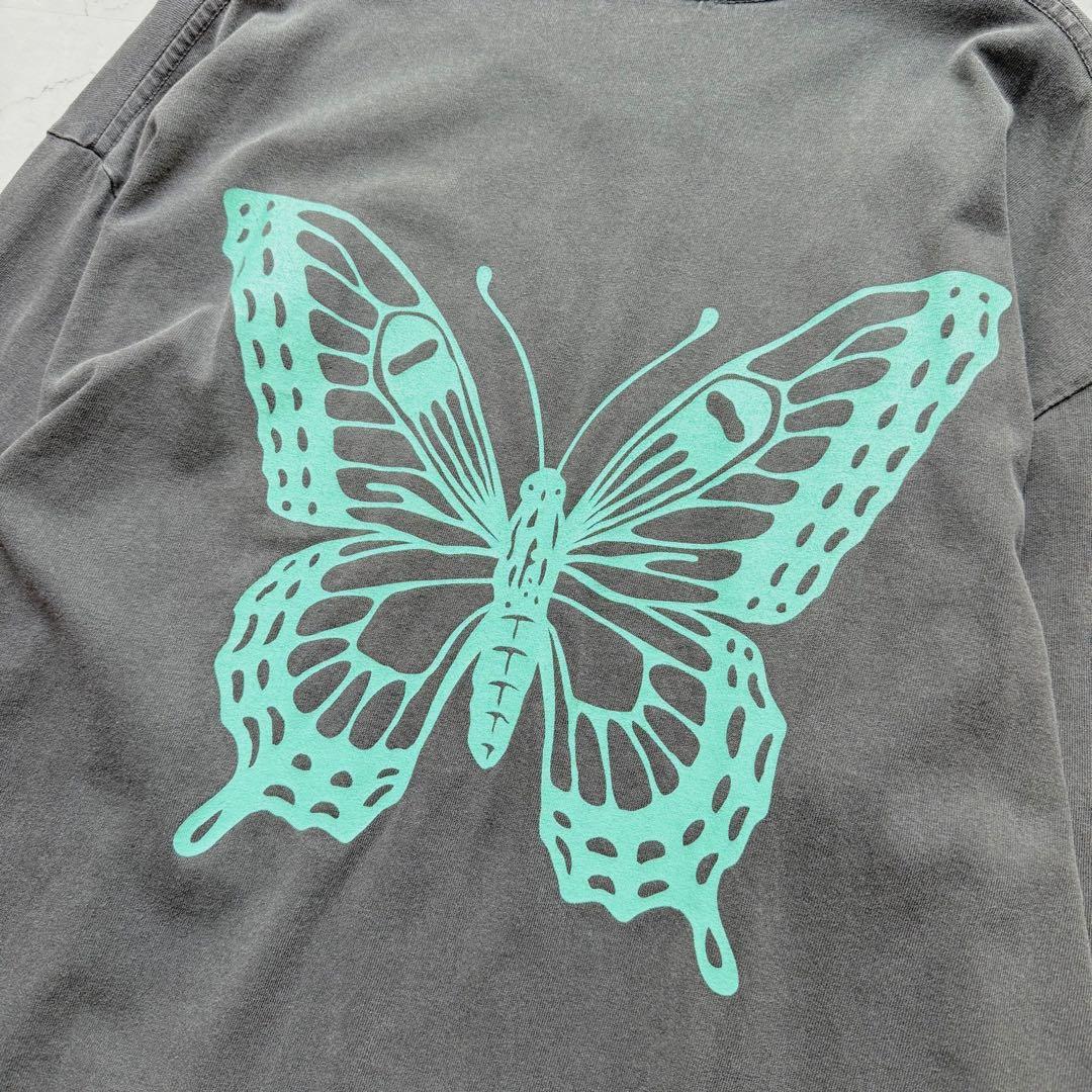 ガールズドントクライ ニードルズ ロンT長袖 L ブラック エメラルドブルー