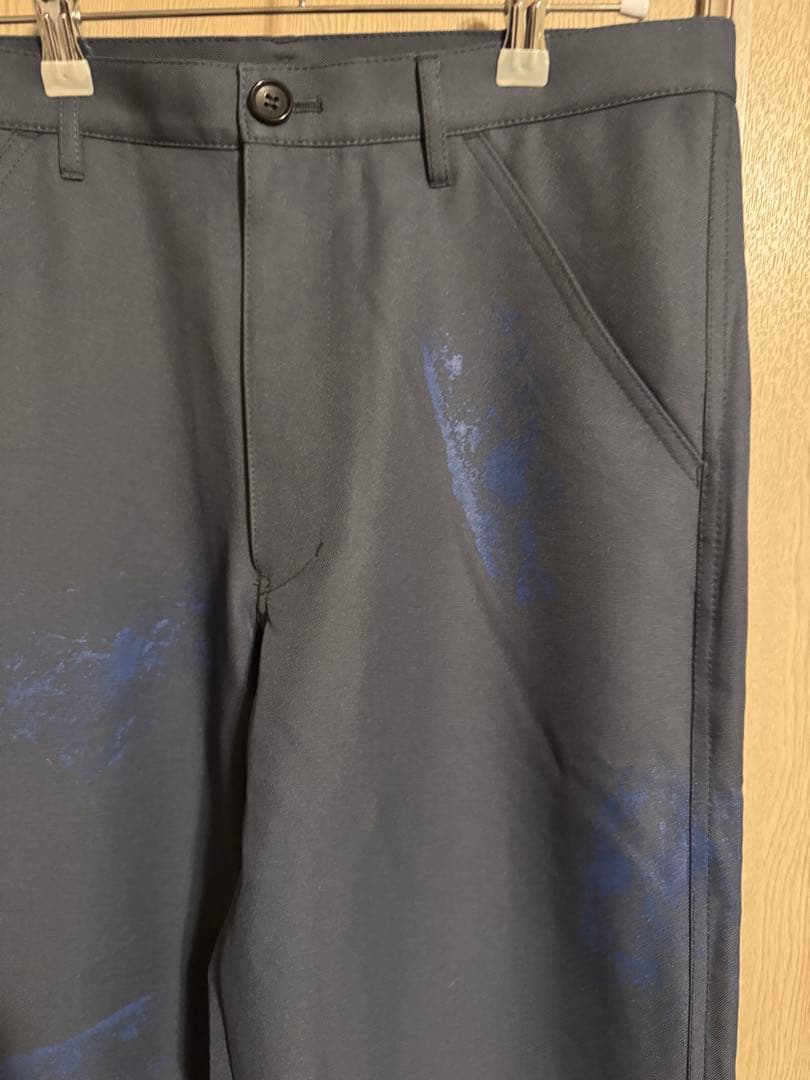 コムデギャルソンシャツ　24ss ペイント加工パンツ　ポリエステル