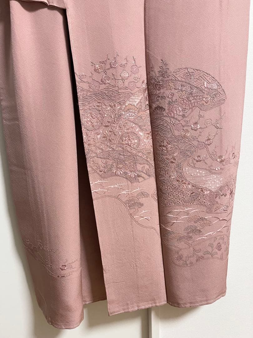 い*ん様 訪問着　付け下げ　着物　色無地　スワトウ刺繍